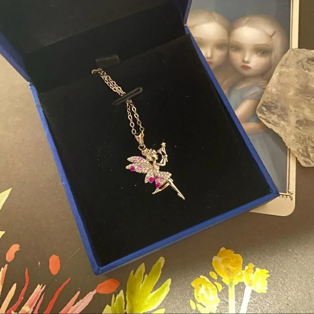 Tooth Fairy Sterling Silver Girls CZ Necklace